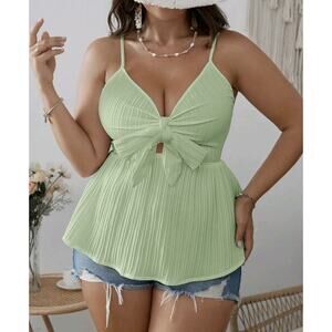 Knot Front Cami Top Mint Green Size XL